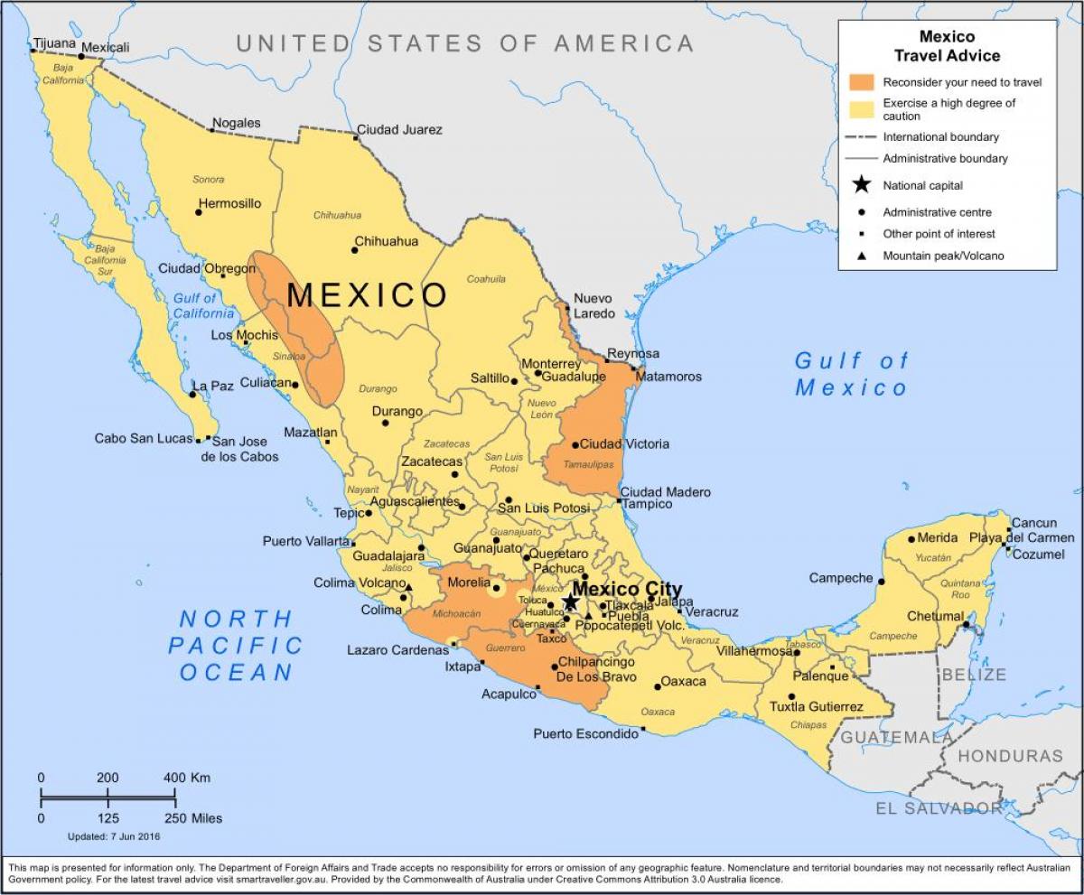 időjárás Mexikó térkép