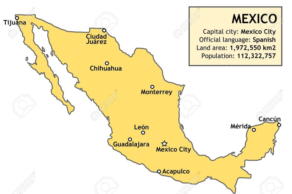 Mexikó térkép ország