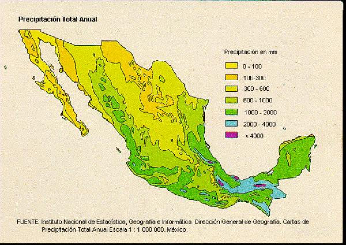 időjárás, térkép Mexikó