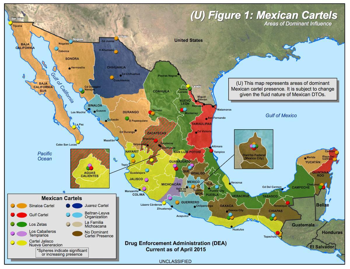 mexikói kartell térkép