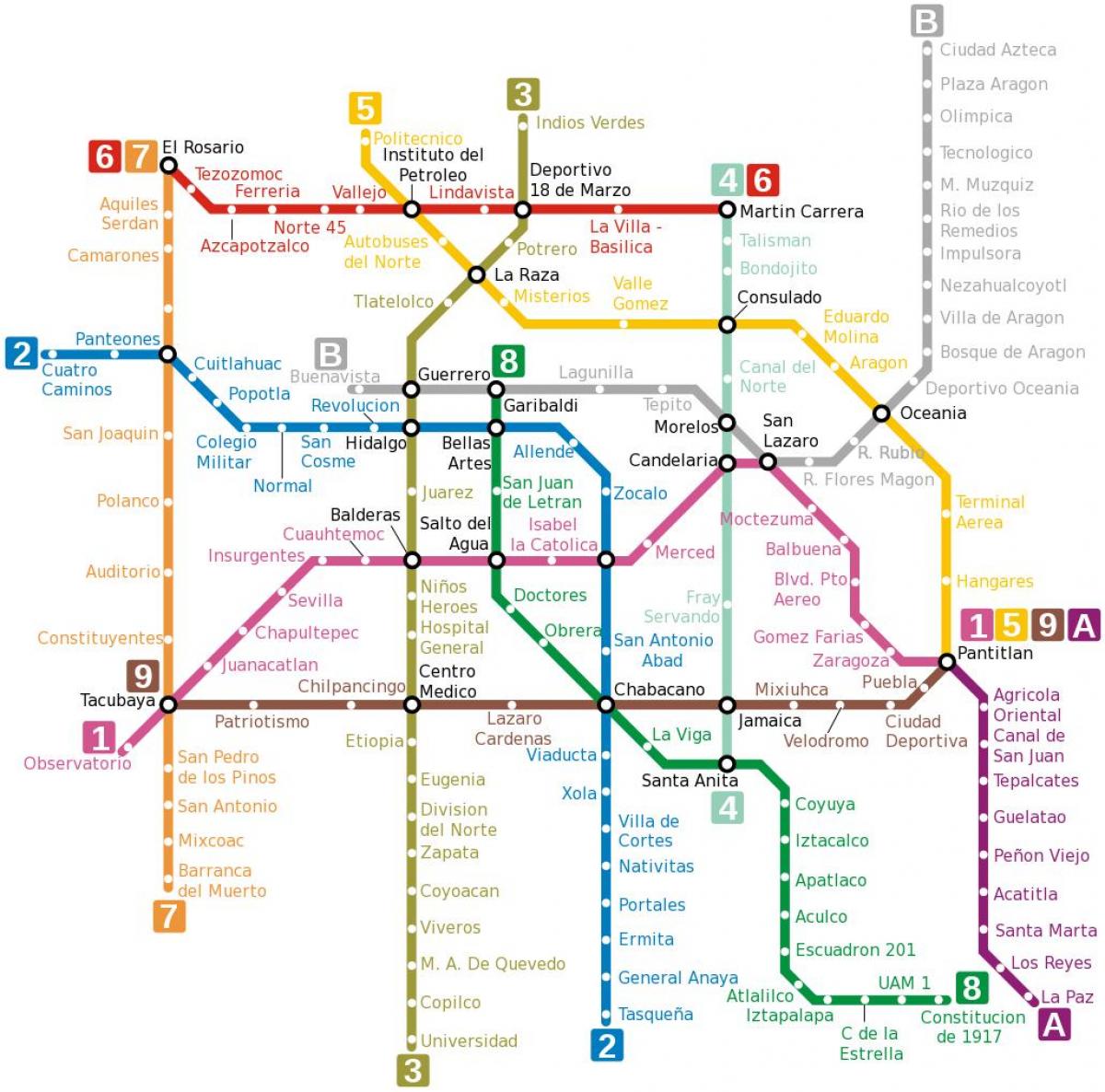 metró térkép Mexikó