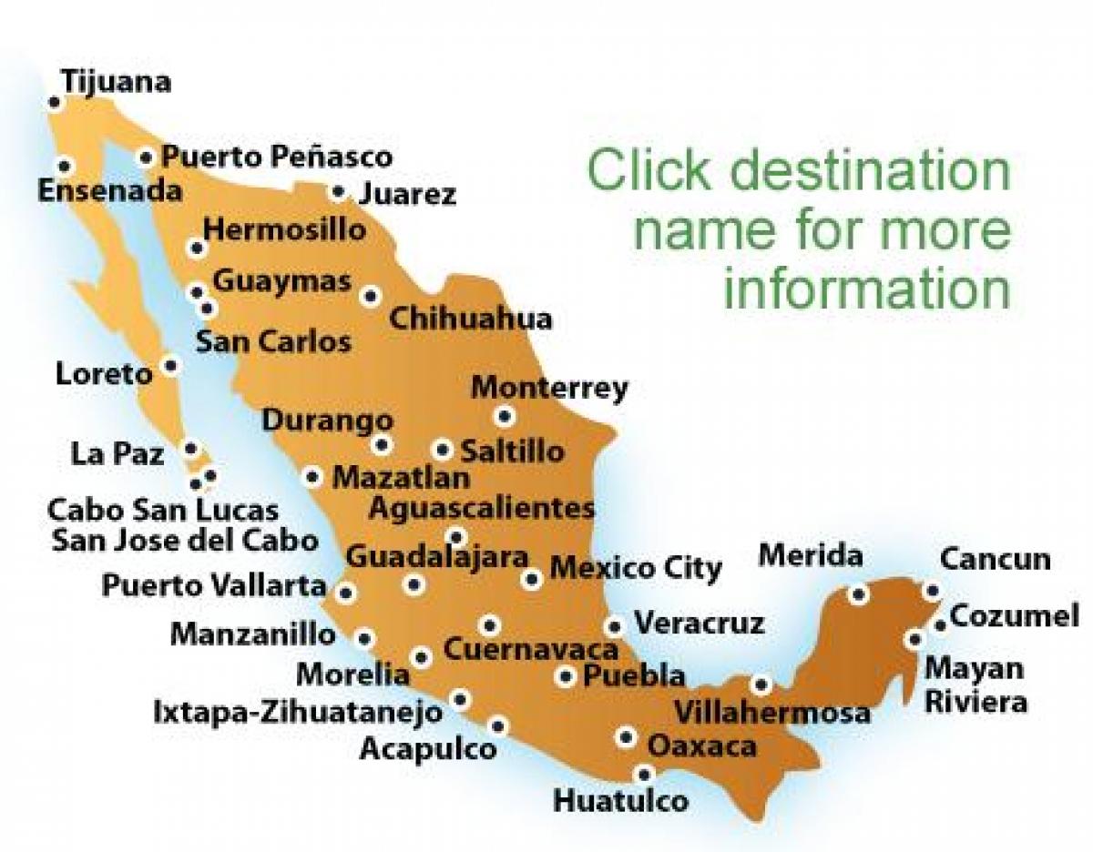 resorts Mexikóban térkép