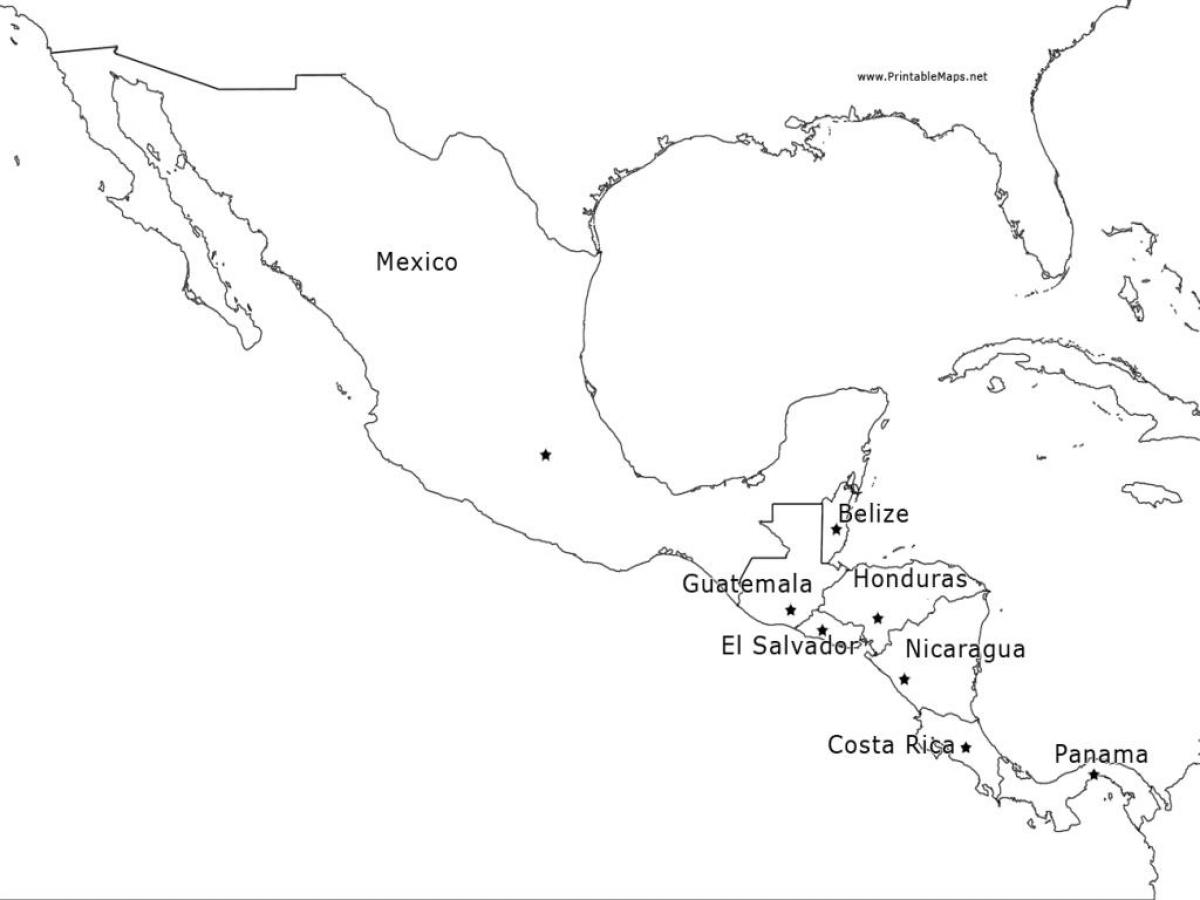 térkép Mexikó közép-amerika