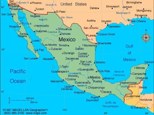 térkép resorts Mexikóban