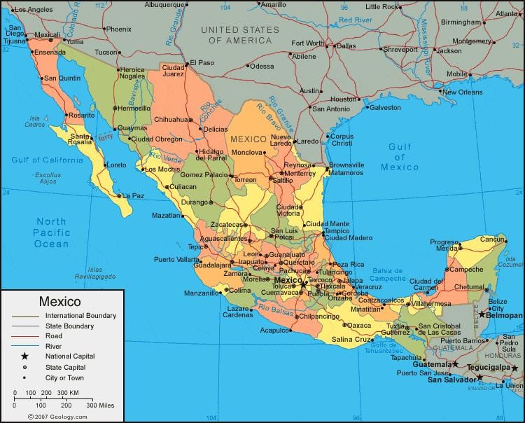 nyugat-Mexikói térkép