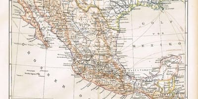 Mexikóban a régi térképen