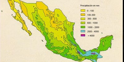 Térkép Mexikó csapadék