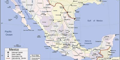 Térkép Mexikó csendes-óceán parti üdülőhelyek