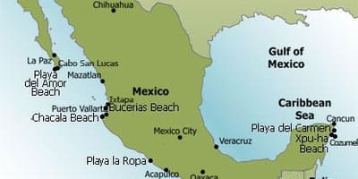 Keleti part-Mexikó térkép