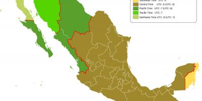 Időzóna térkép Mexikó