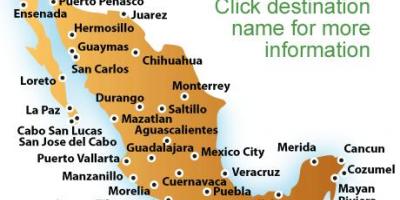 Térkép strandok Mexikóban