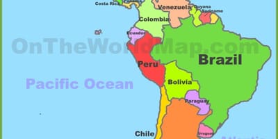 Mexikó, dél-amerika térkép