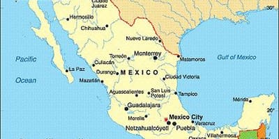 Mexikóban tengerparti városok térkép