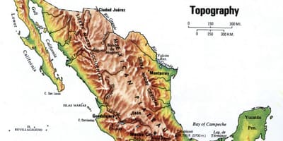 Mexikó topográfiai térkép